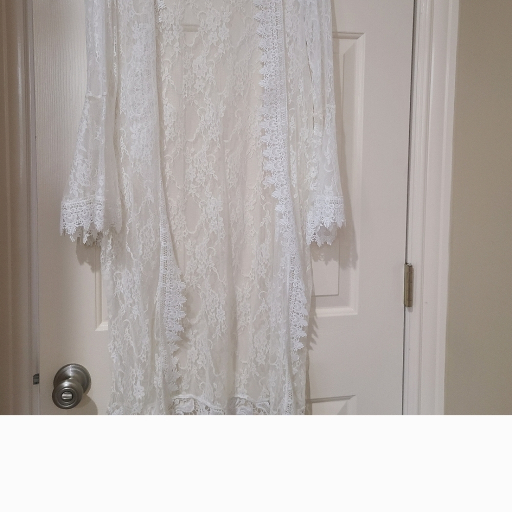Polly & Esther White Lace Cover-Up